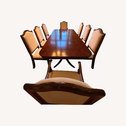 Used Elegant Solid Wood 9-Piece Dining Set – Seats 8 for sale on AptDeco