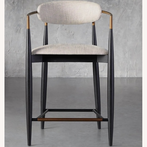 Used Arhaus Jagger Stool Cary Linen and Black for sale on AptDeco