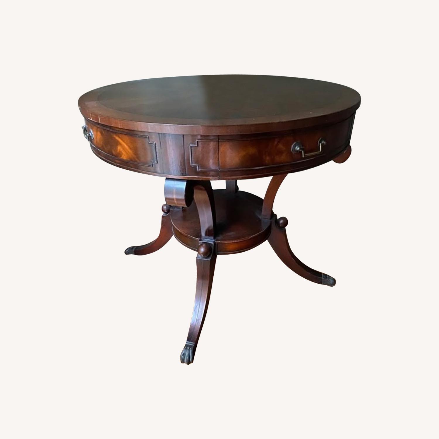 Antique Side Drum Table - image-0