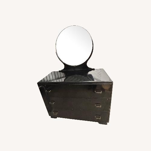 Used Art Deco Black Lacquer Dresser with Mirror for sale on AptDeco