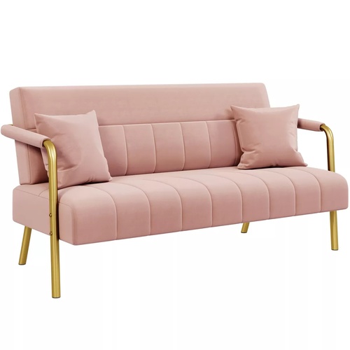 Used Yaheetech Pink 2 Seater Couch for sale on AptDeco