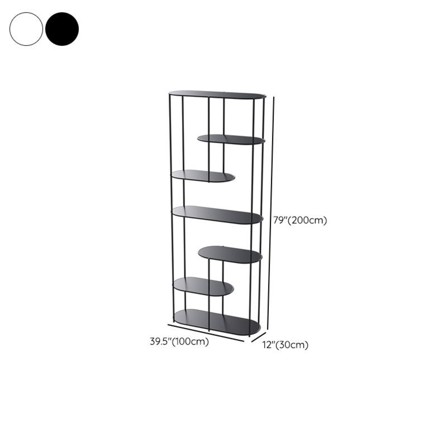 Midnight Black Vertical Etagere Shelf - image-4