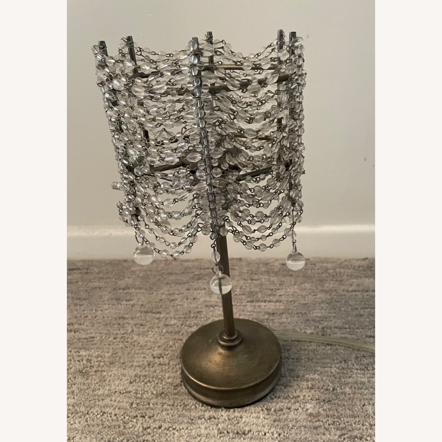 RH Baby and Child Glass and Pewter Lamp - image-3