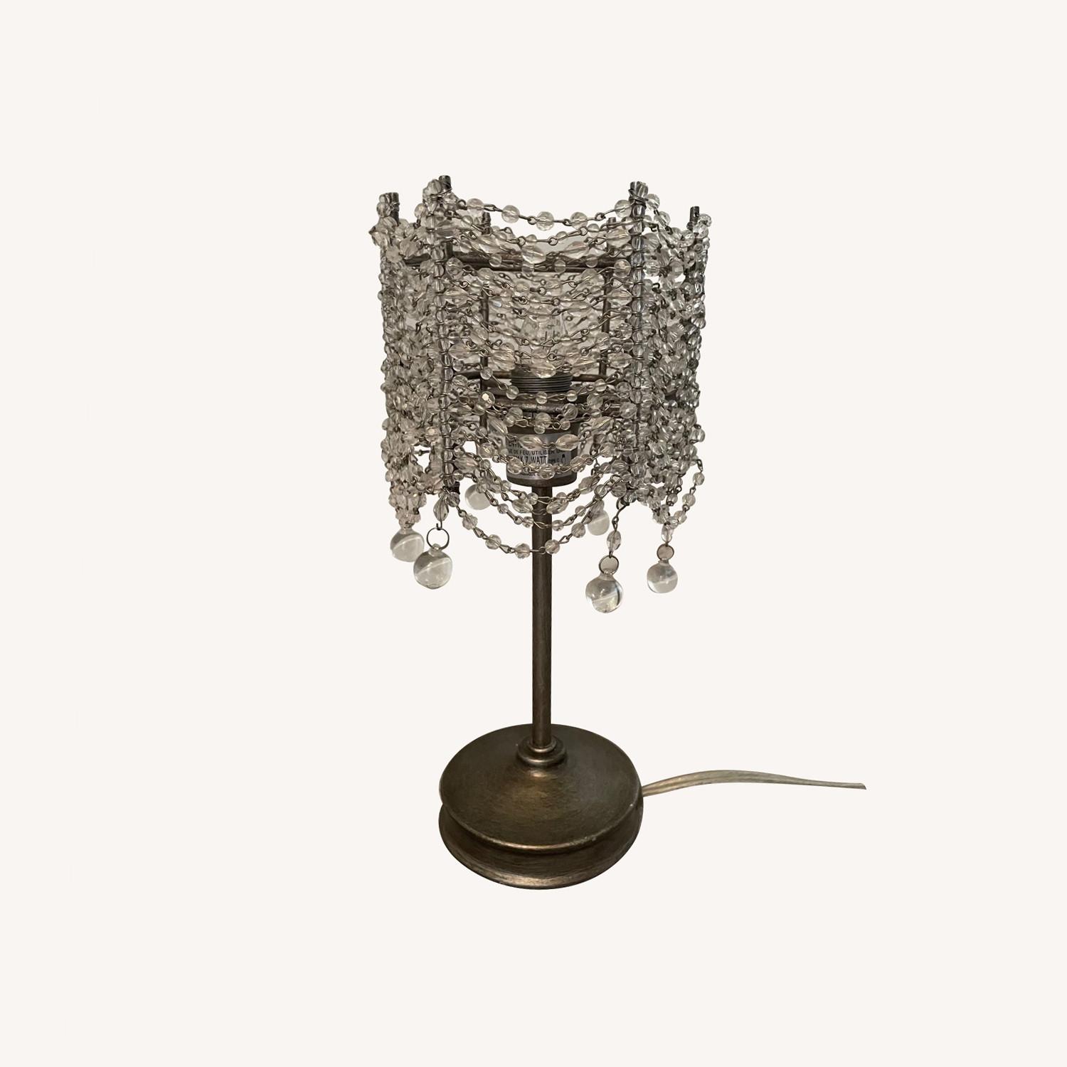 RH Baby and Child Glass and Pewter Lamp - image-0