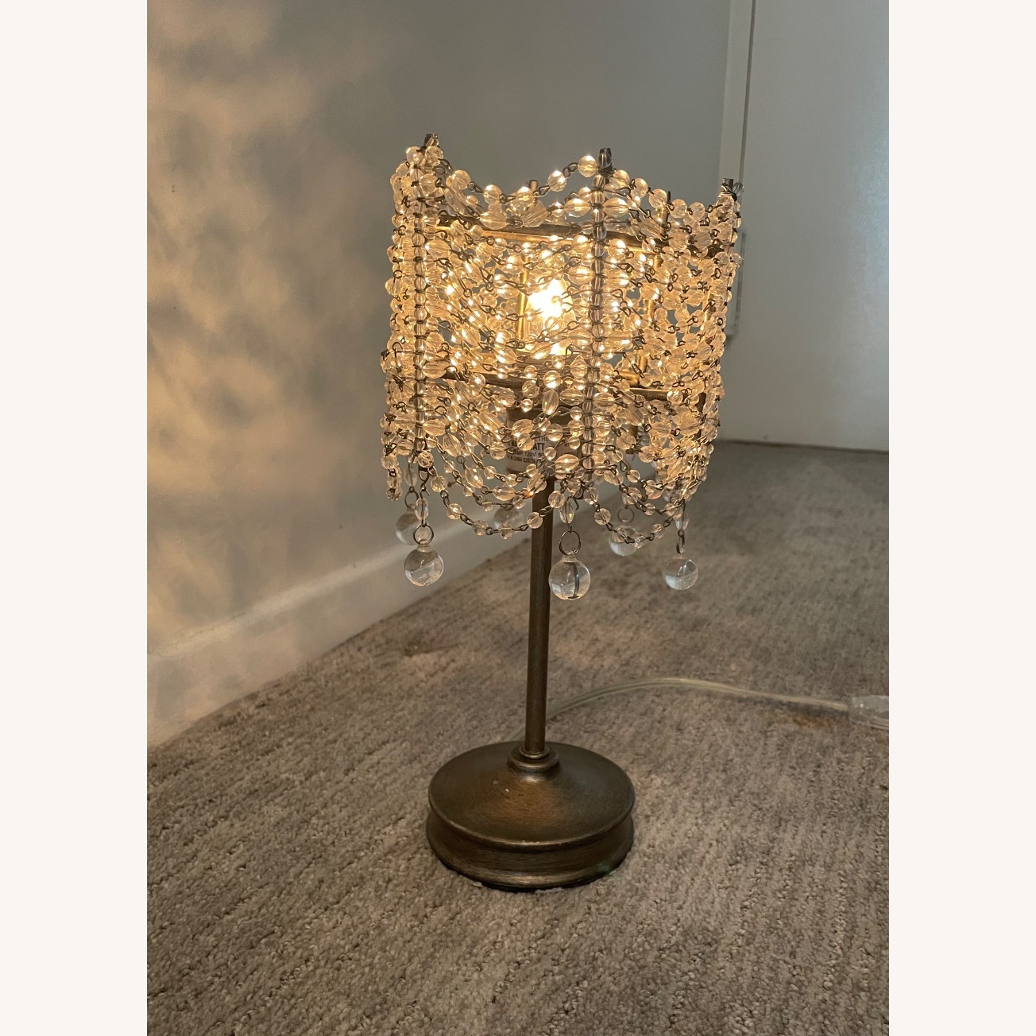 RH Baby and Child Glass and Pewter Lamp - image-9