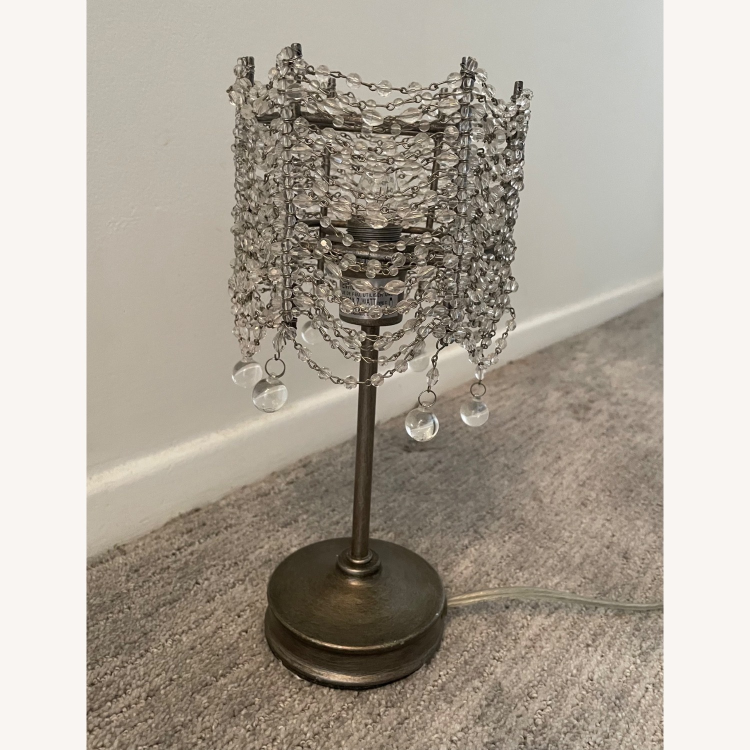 RH Baby and Child Glass and Pewter Lamp - image-2