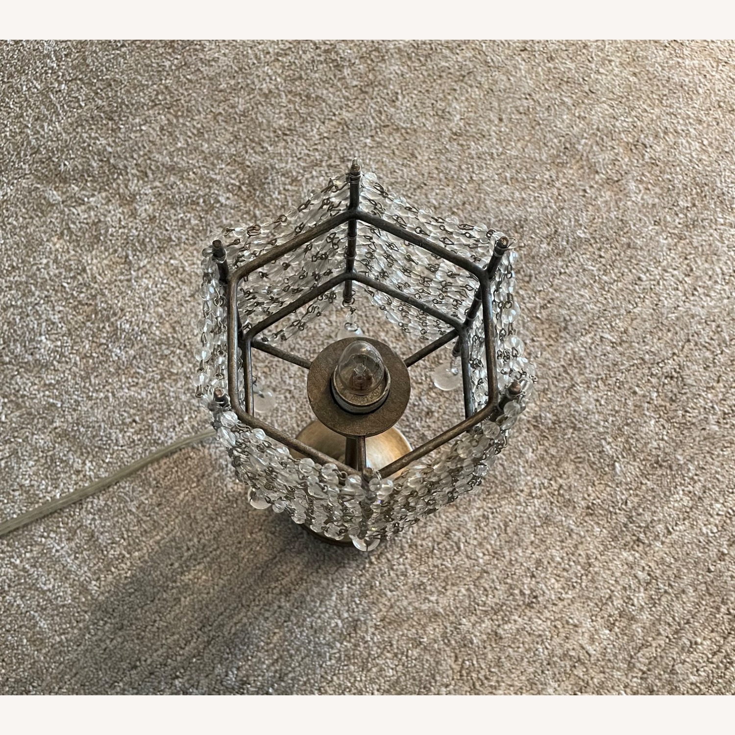 RH Baby and Child Glass and Pewter Lamp - image-1