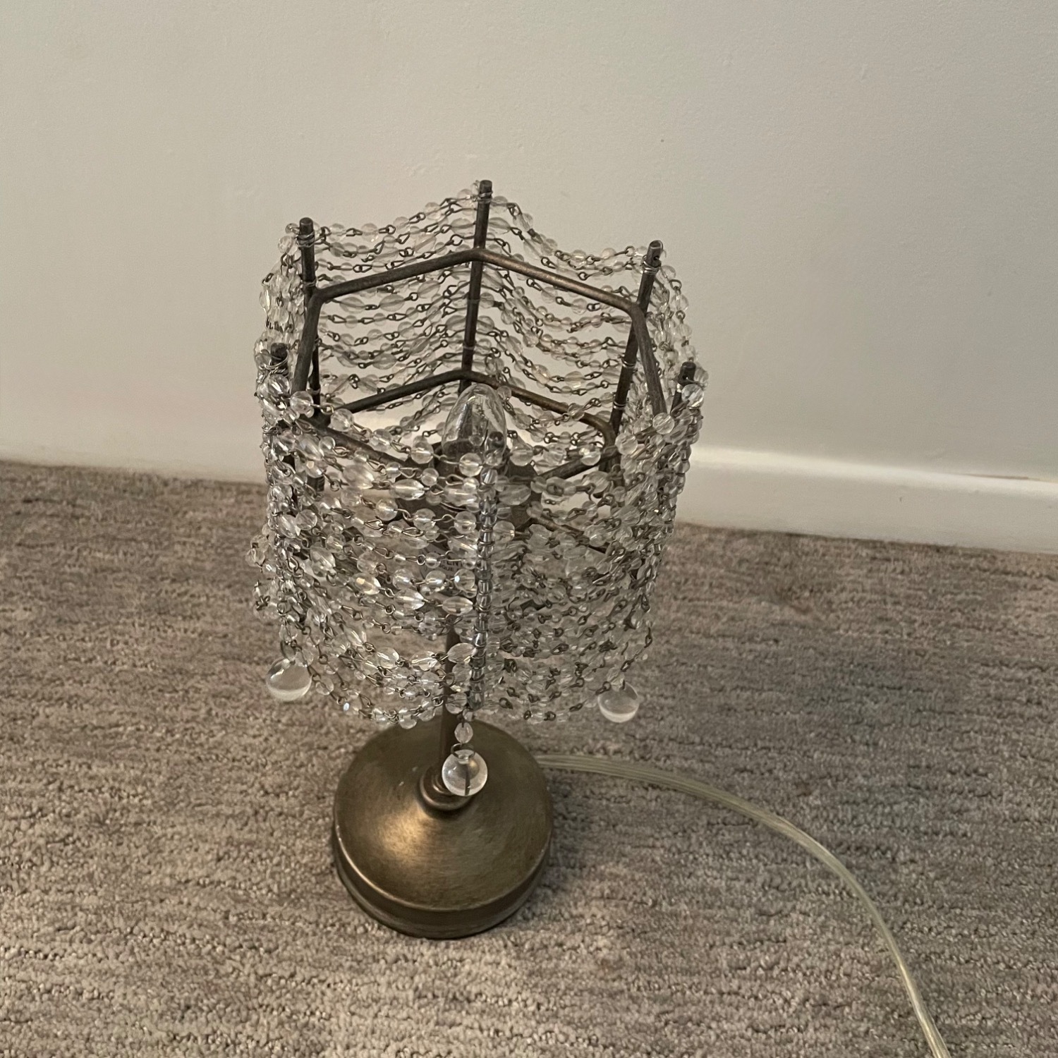 RH Baby and Child Glass and Pewter Lamp - image-4