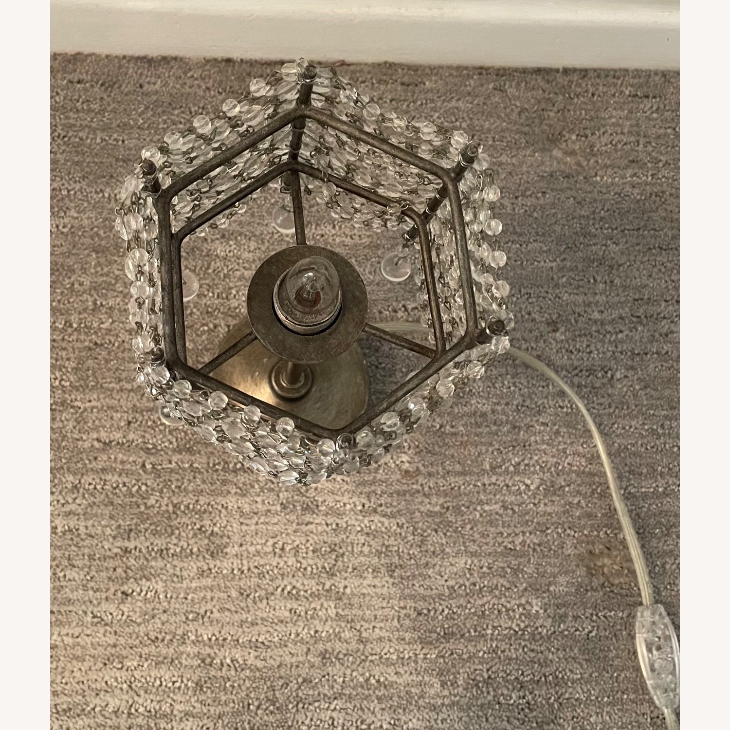 RH Baby and Child Glass and Pewter Lamp - image-5