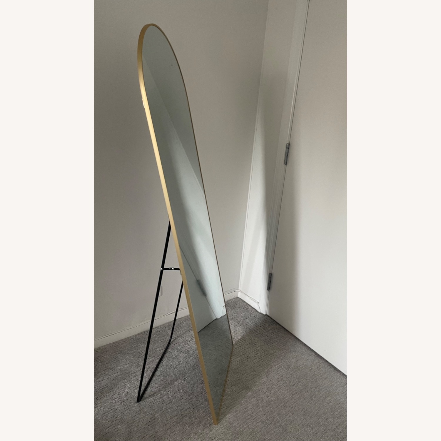 Brushed Floor Gold Mirror - image-1