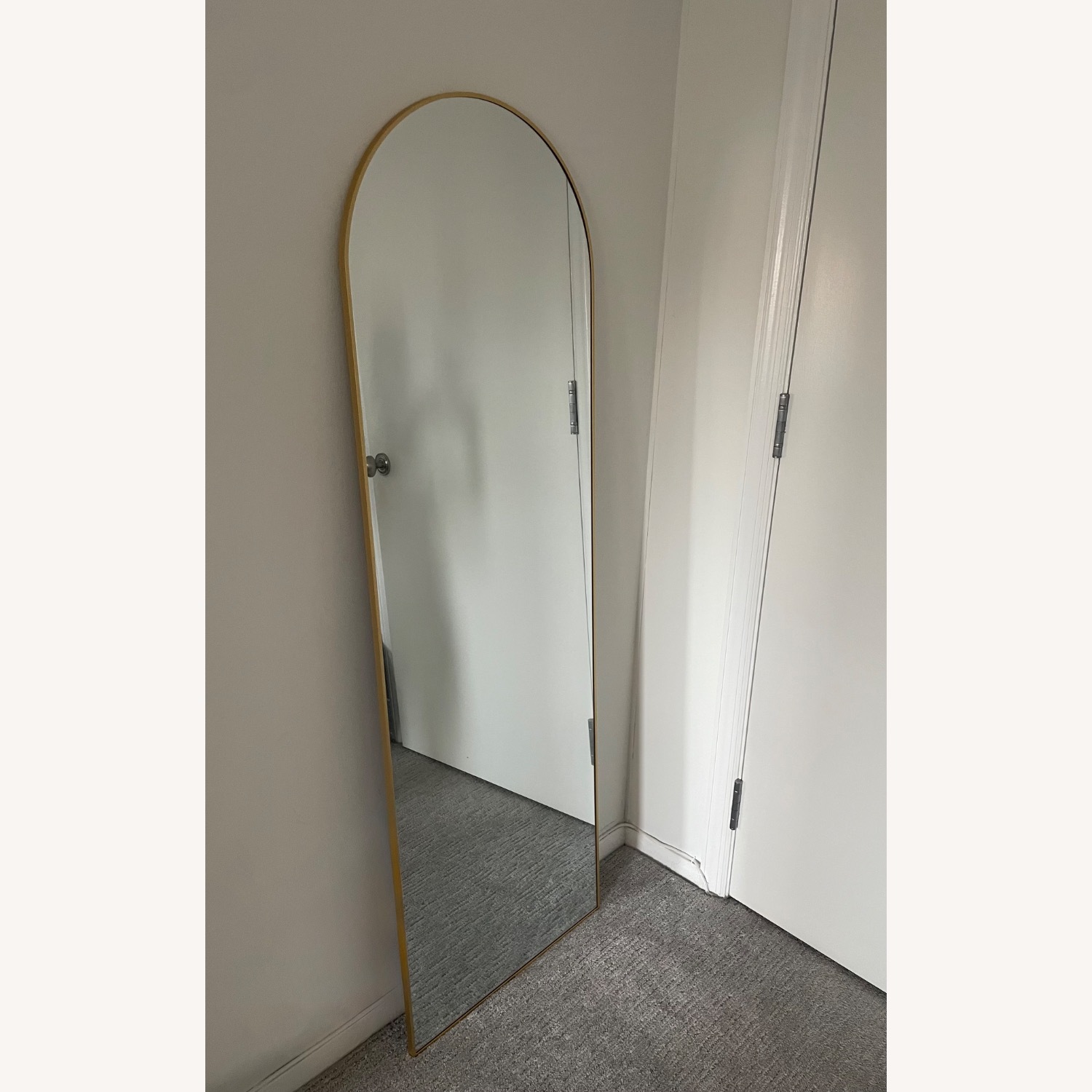 Brushed Floor Gold Mirror - image-7
