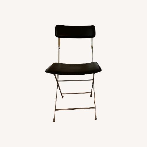 Used DWR Lina Leather Folding Chairs MCM for sale on AptDeco