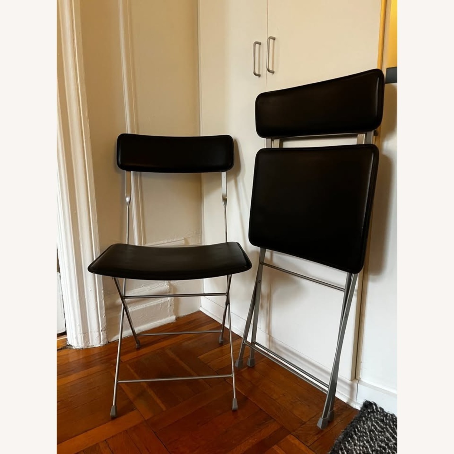 DWR Lina Leather Folding Chairs MCM - image-4