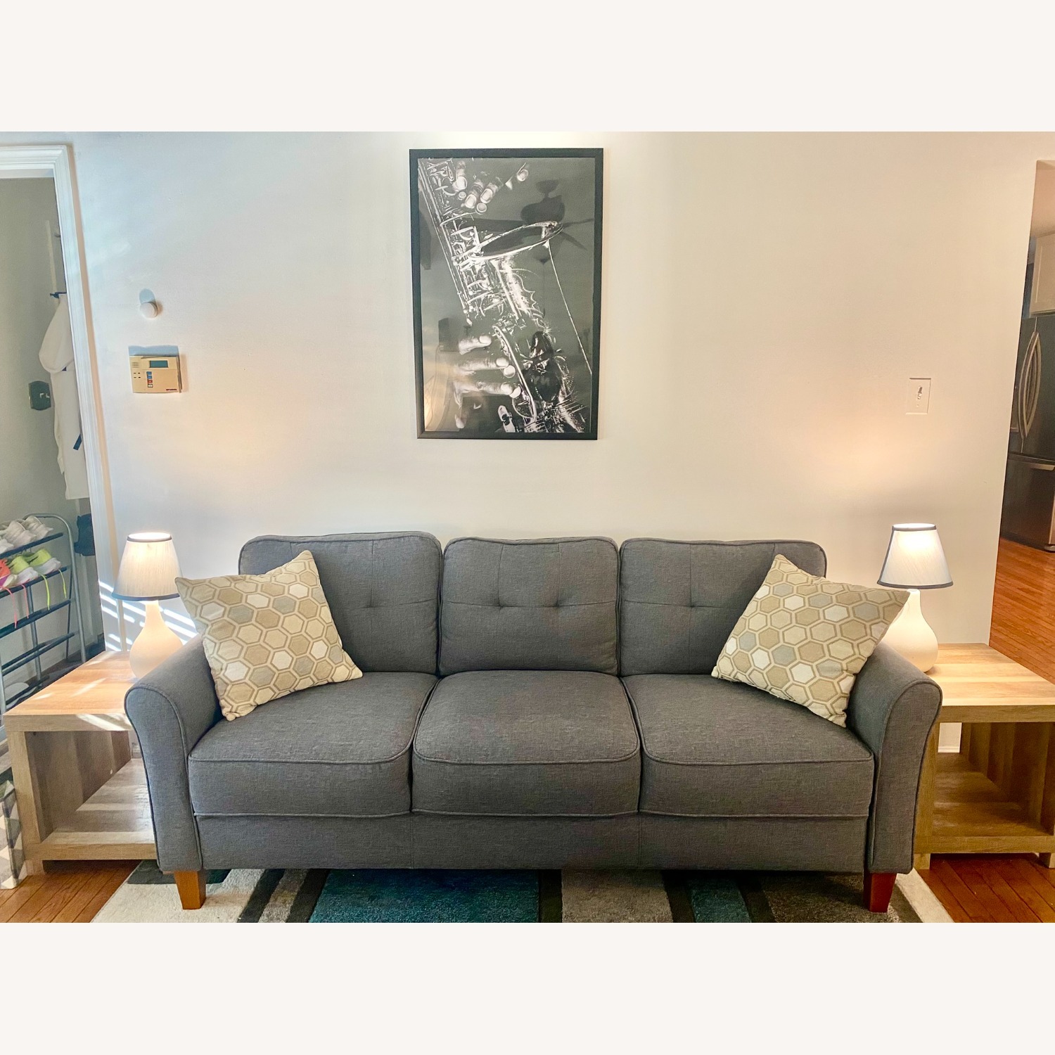 Wayfair Kouchouk 79" Blue Sofa - image-1