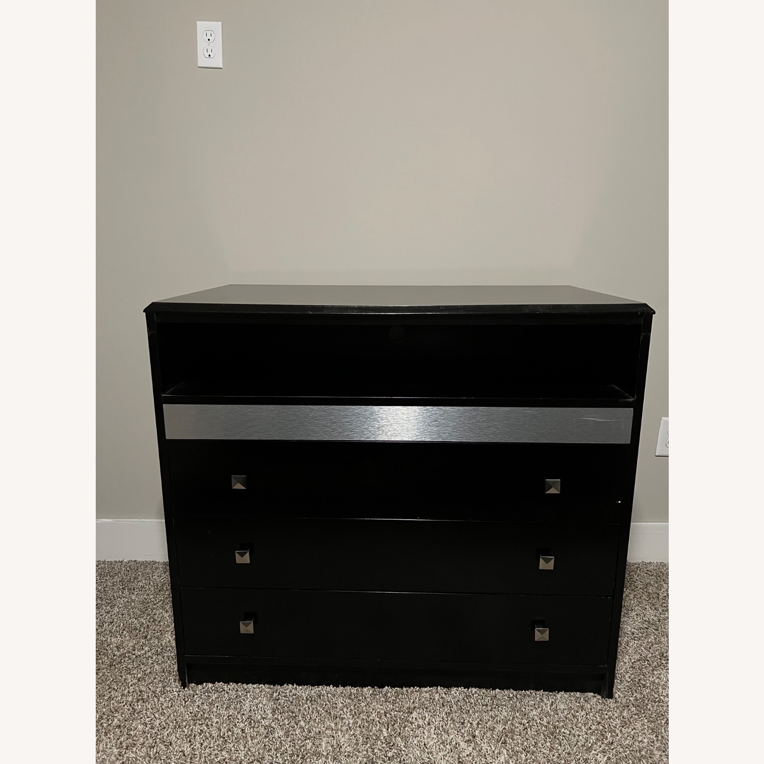 3 Drawer Black Wooden Dresser - image-1