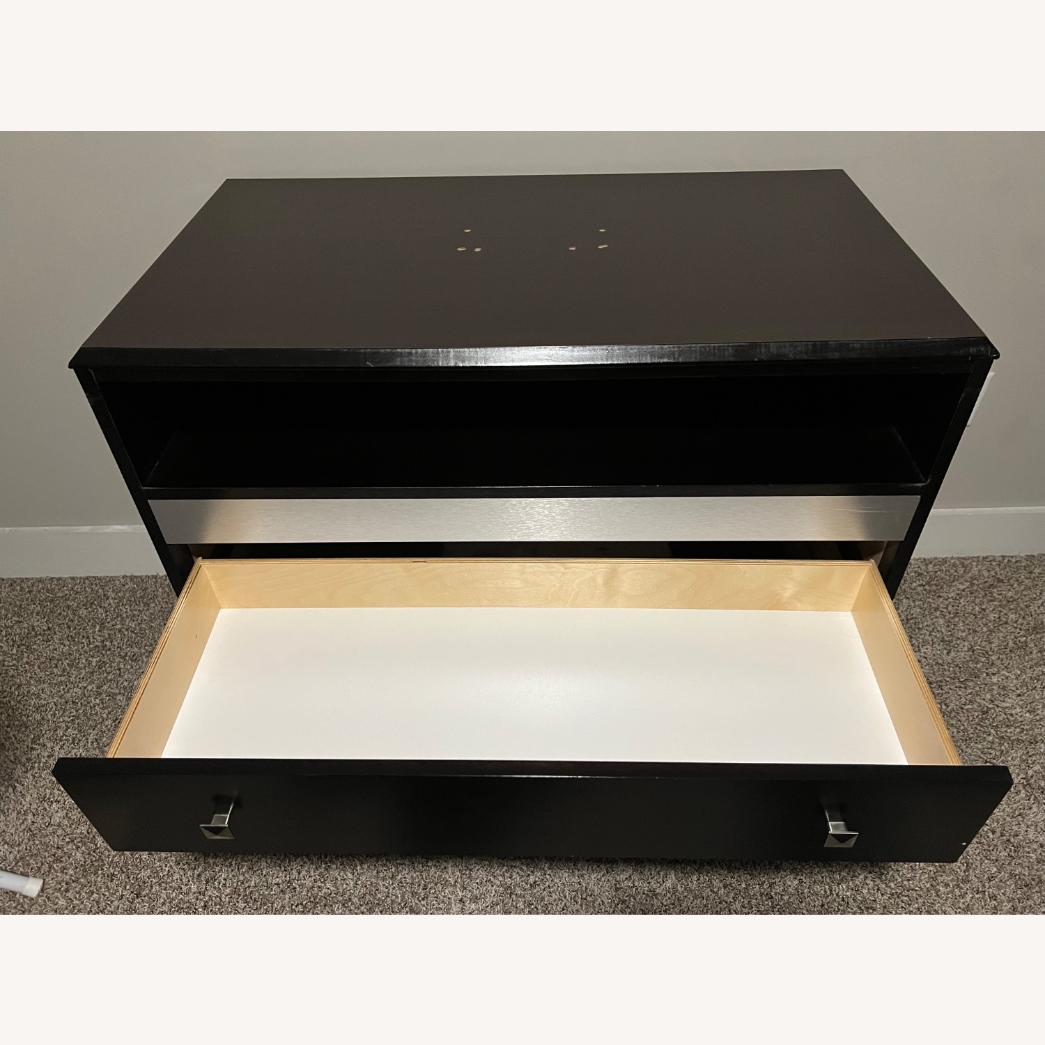 3 Drawer Black Wooden Dresser - image-6