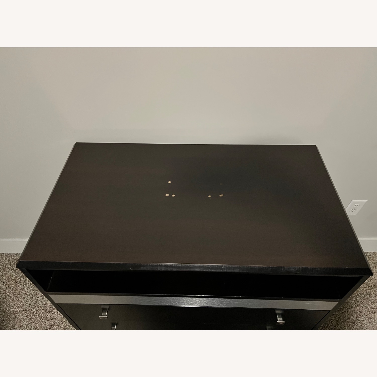 3 Drawer Black Wooden Dresser - image-2