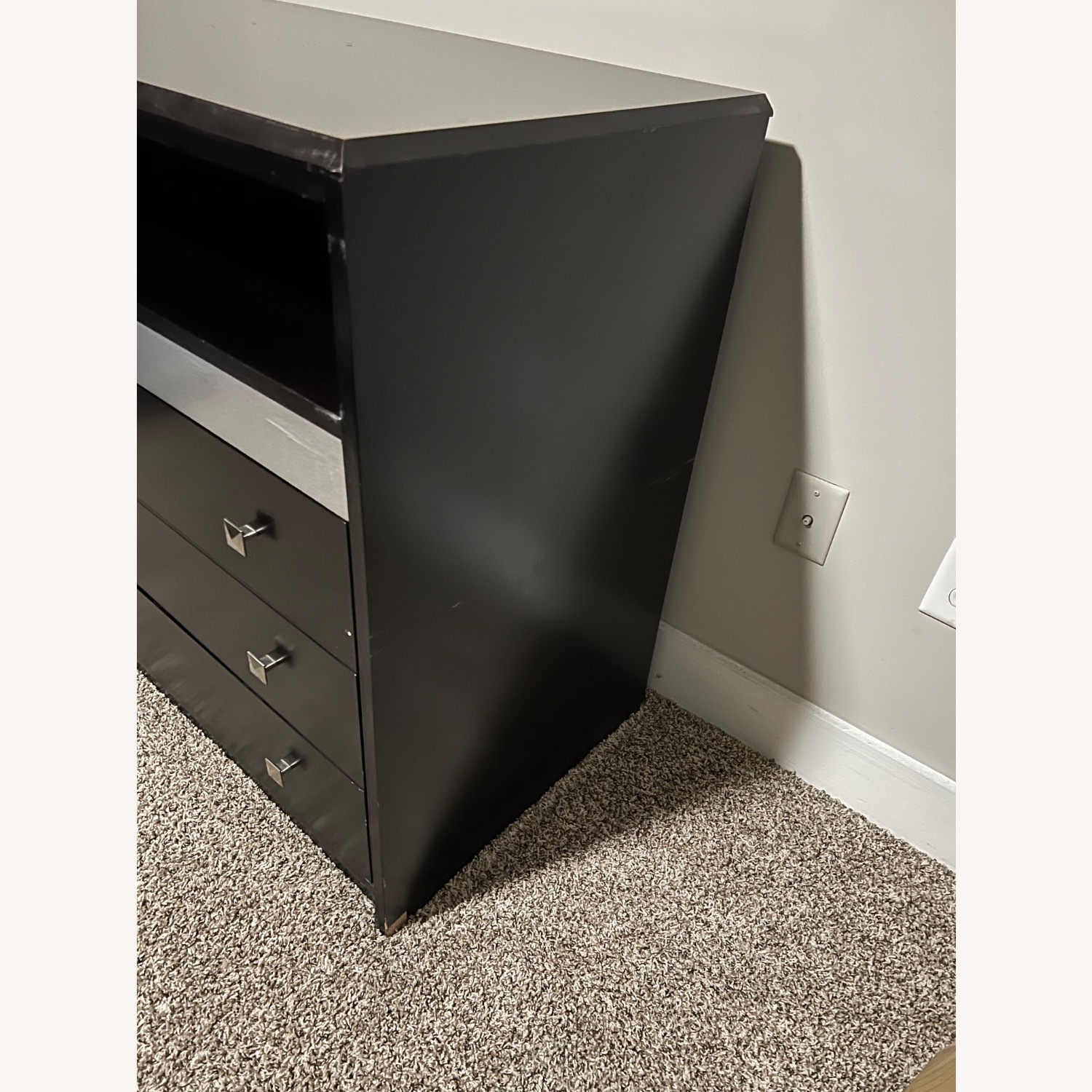 3 Drawer Black Wooden Dresser - image-4