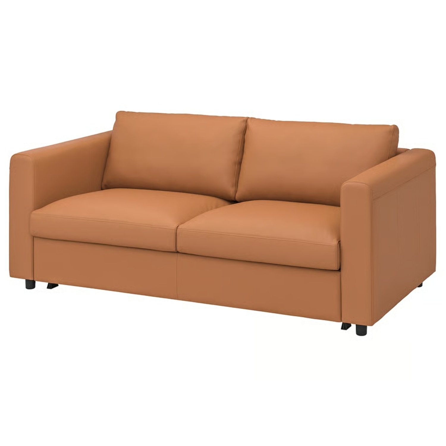 IKEA FINNALA Sleeper Sofa Golden Brown Leather - image-5