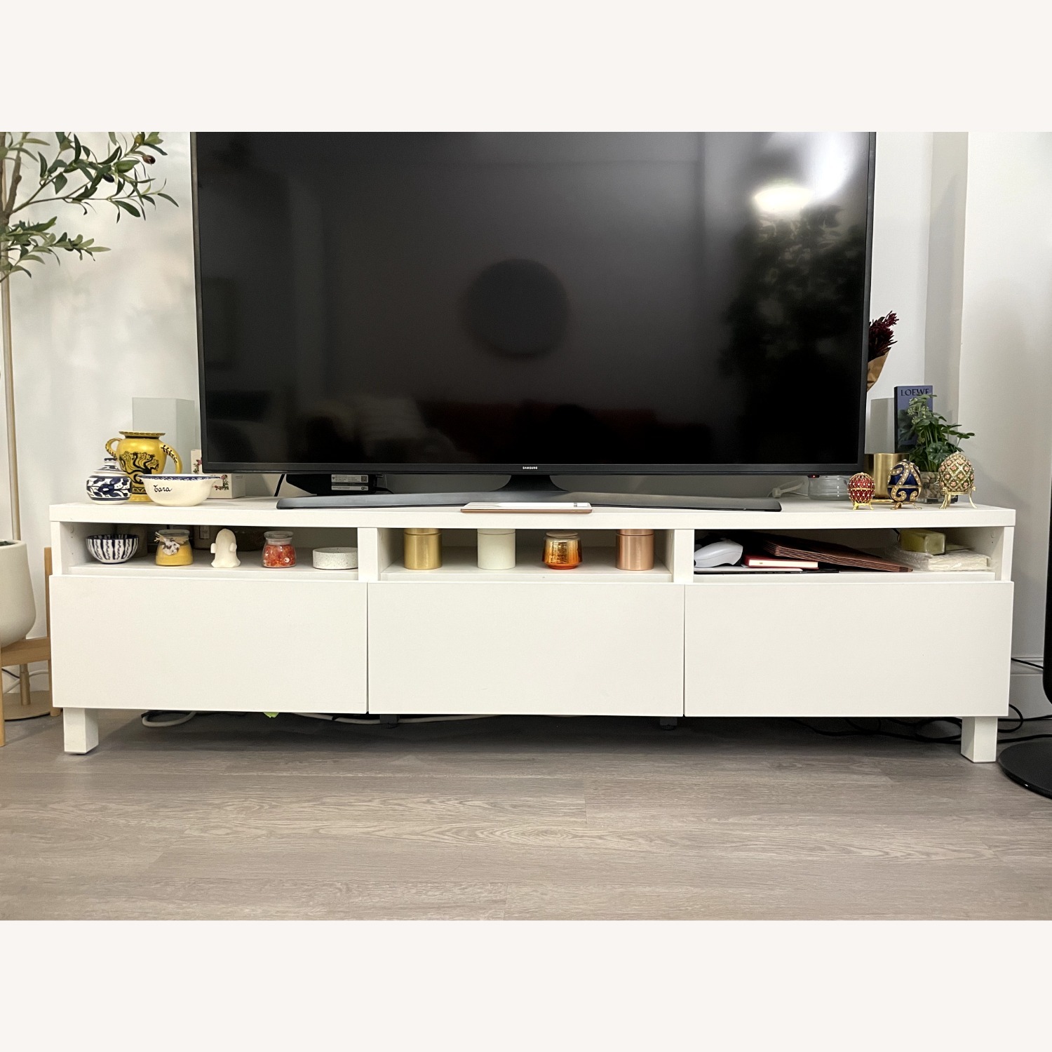 IKEA BESTÅ TV Unit With Drawers, White - image-1