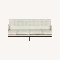 Mid-Century Modern Arne Vodder White Leather Couch