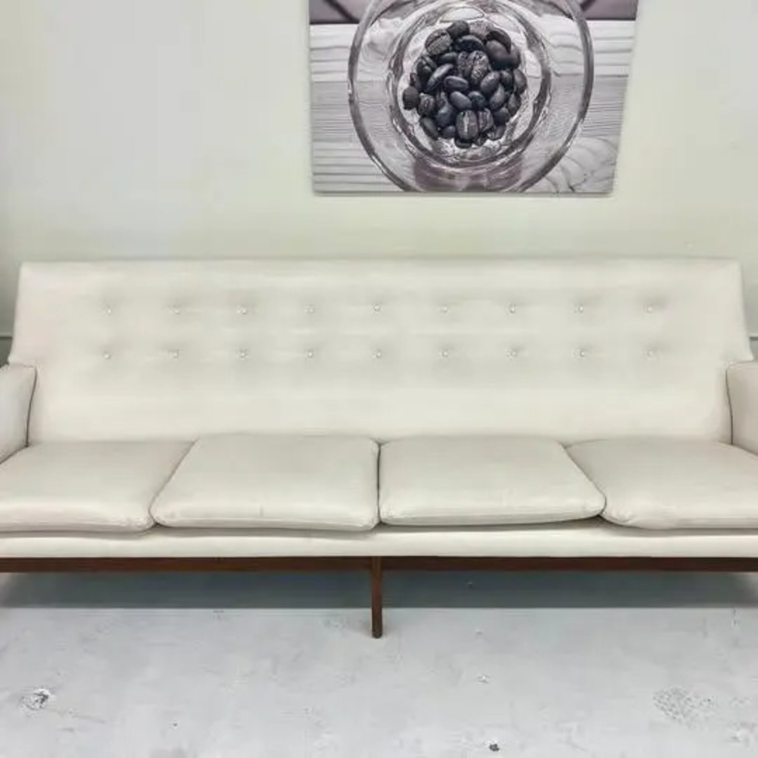 Mid-Century Modern Arne Vodder White Leather Couch - image-1