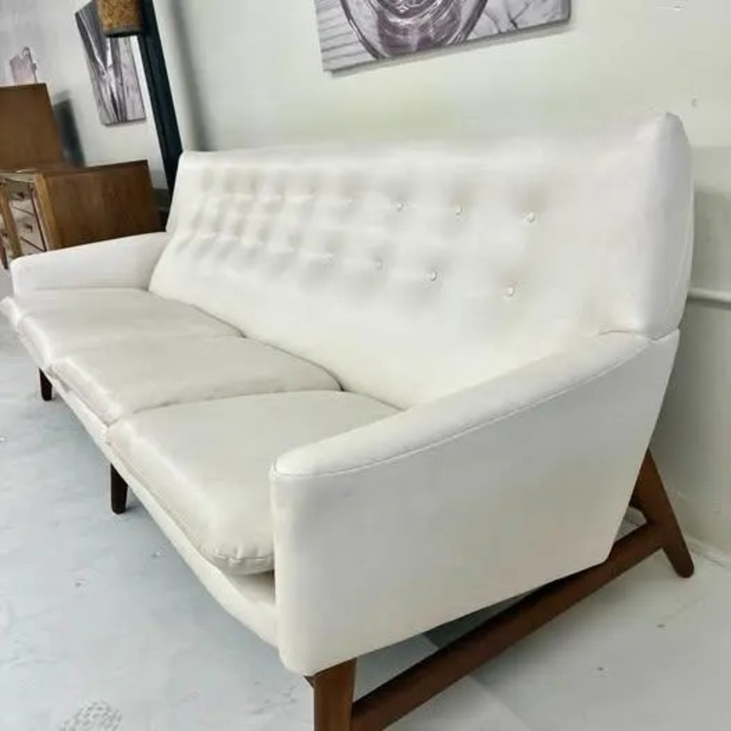 Mid-Century Modern Arne Vodder White Leather Couch - image-2