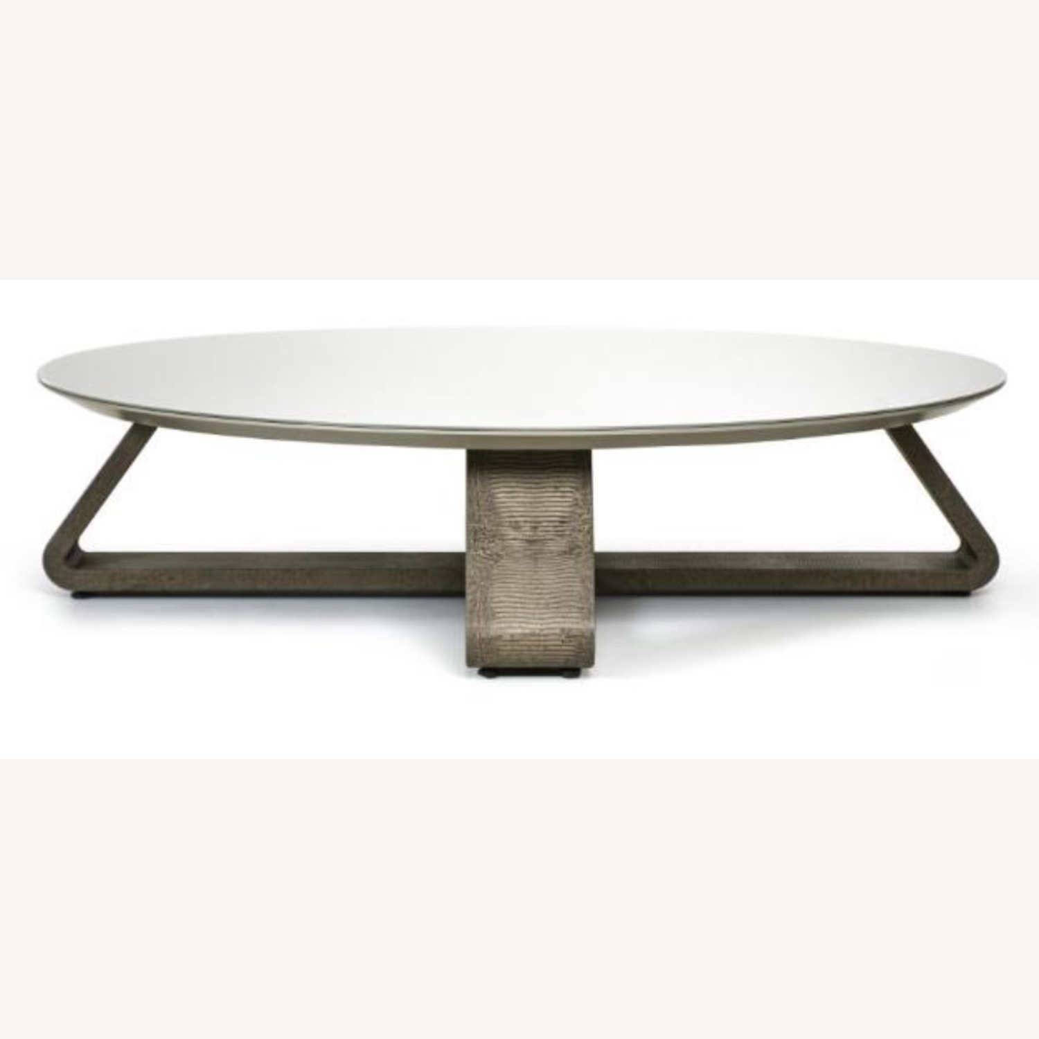 Croco Pattern Coffee Table with Bronze Mirror - image-3