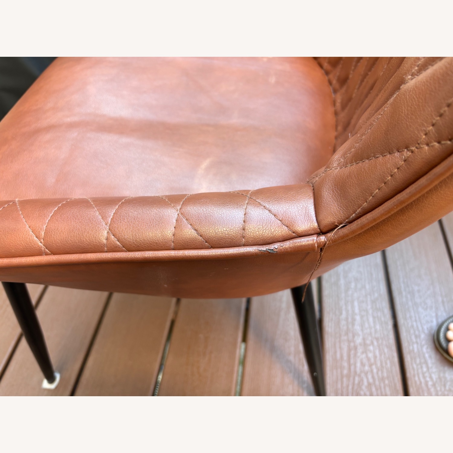 Tufted Faux Brown Dining Chair Set - image-4