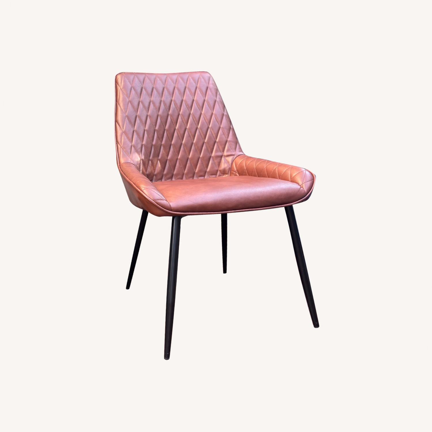 Tufted Faux Brown Dining Chair Set - image-0