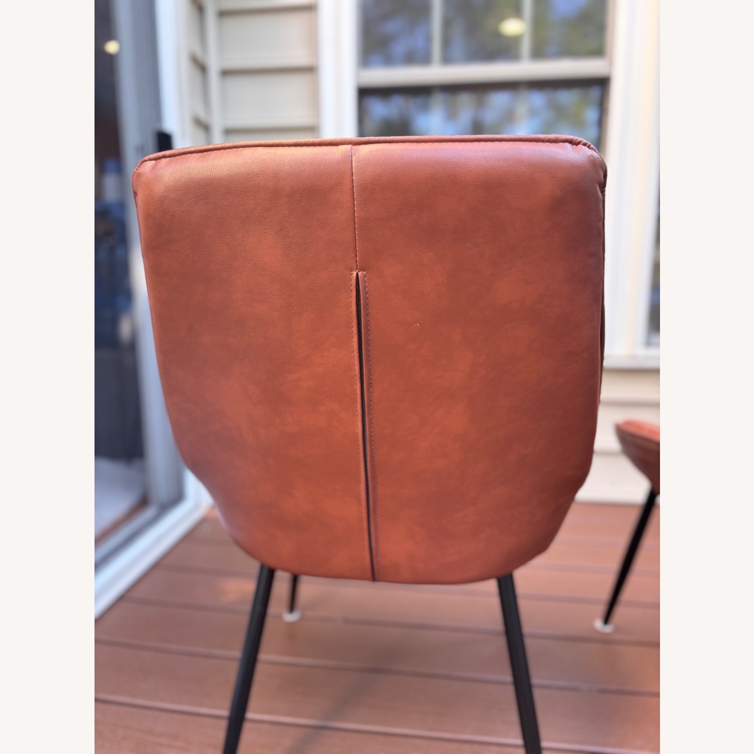 Tufted Faux Brown Dining Chair Set - image-5