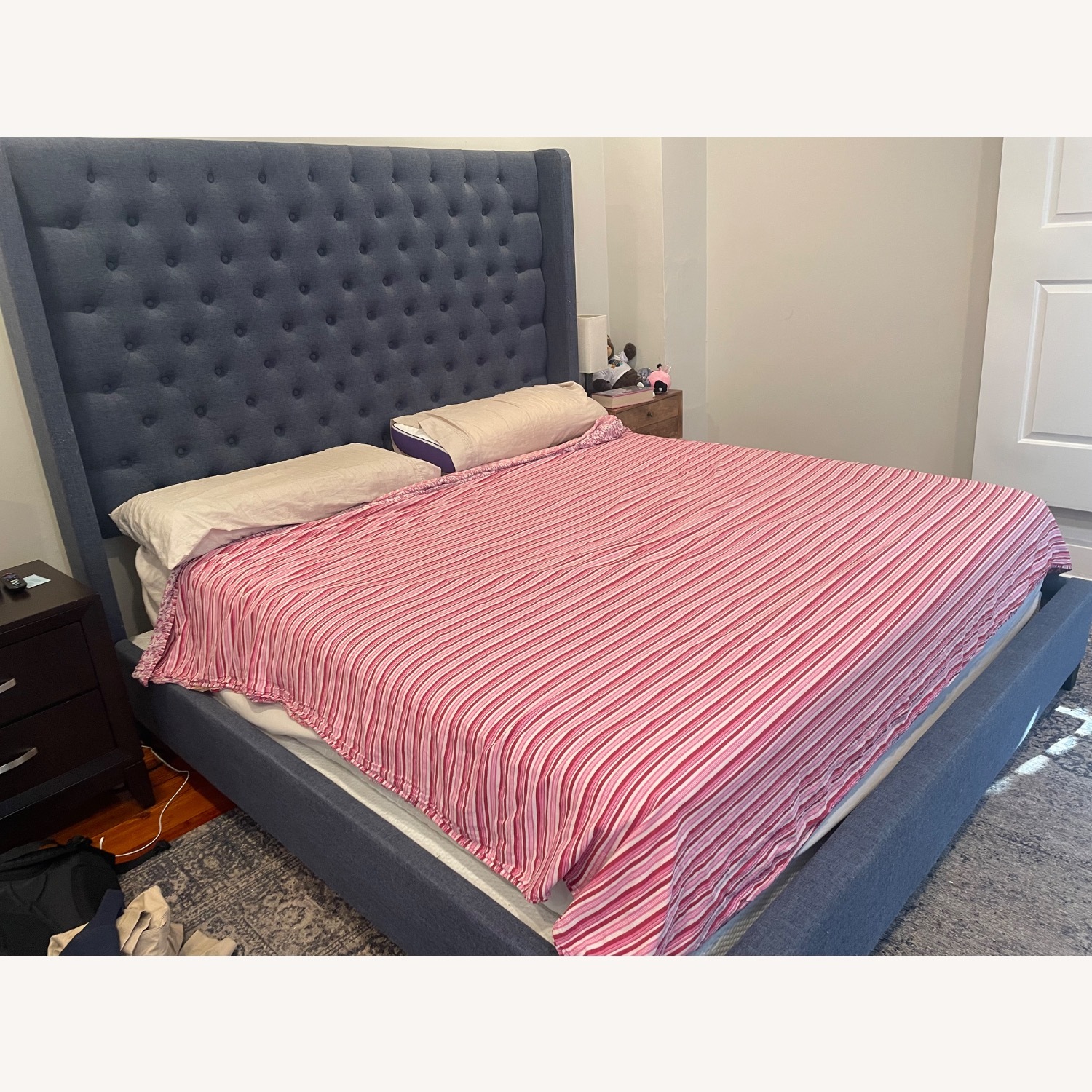 Bob’s Furniture Blue King Bedframe - image-2