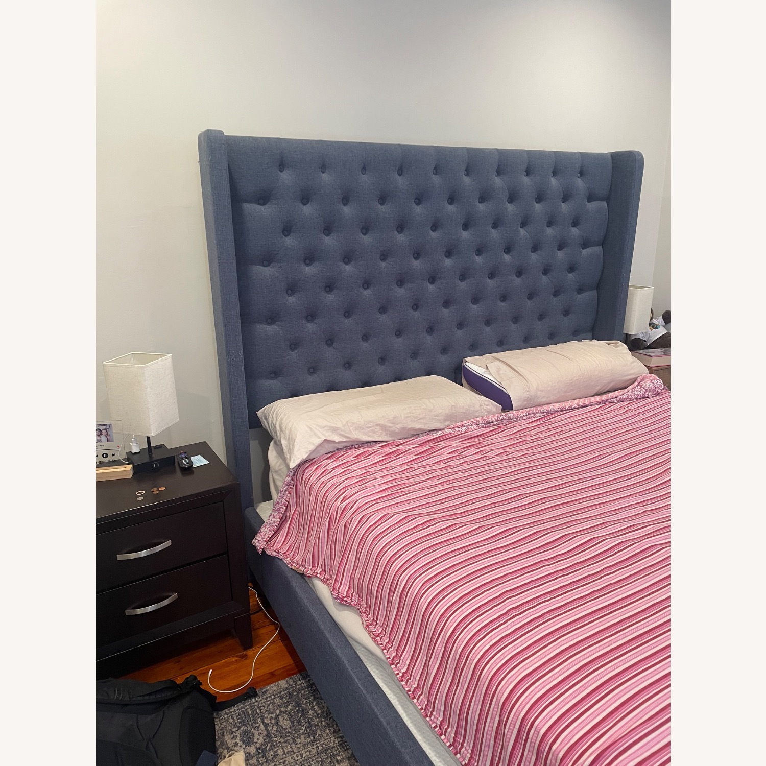 Bob’s Furniture Blue King Bedframe - image-3