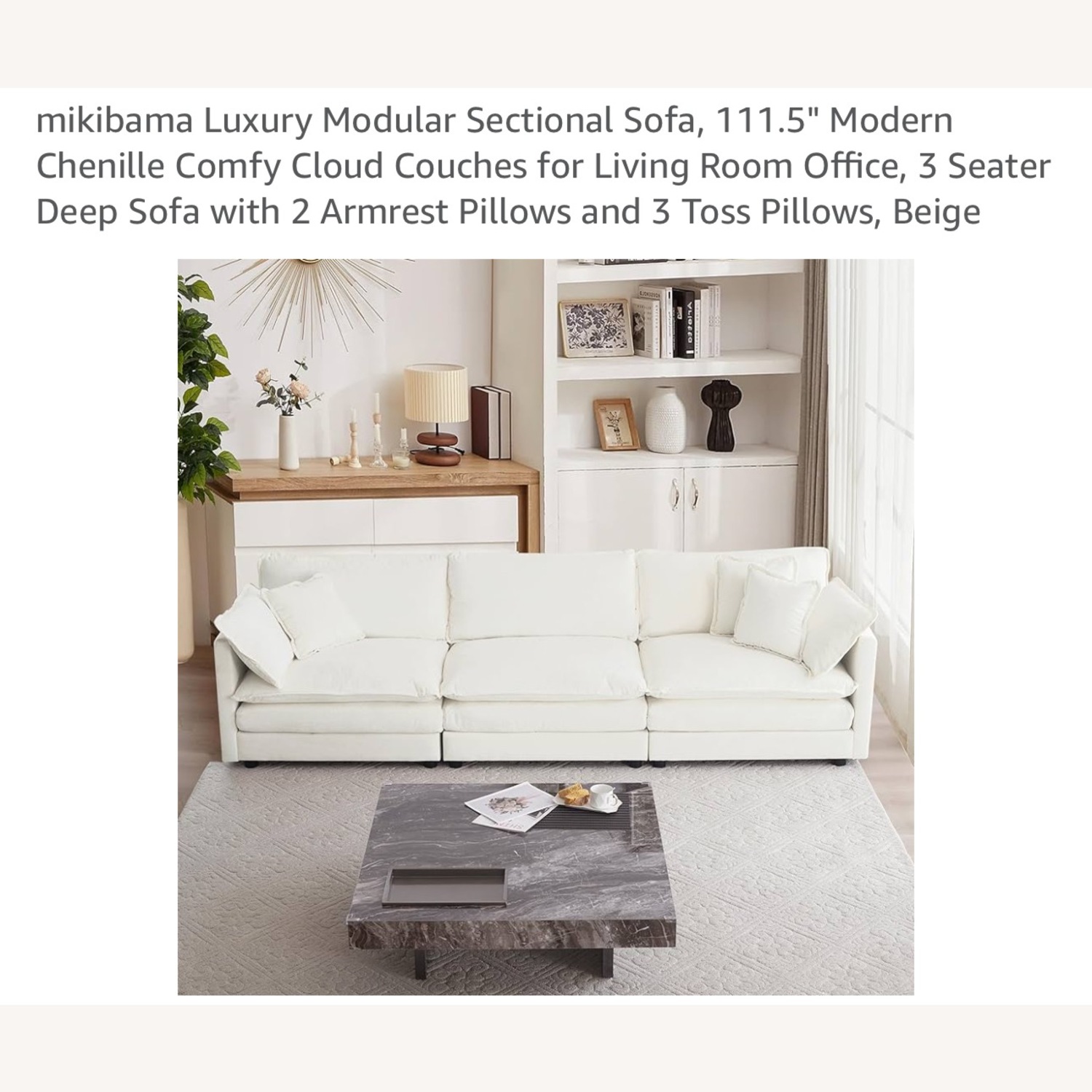 Modular Luxury Sectional Sofa, Beige - image-1