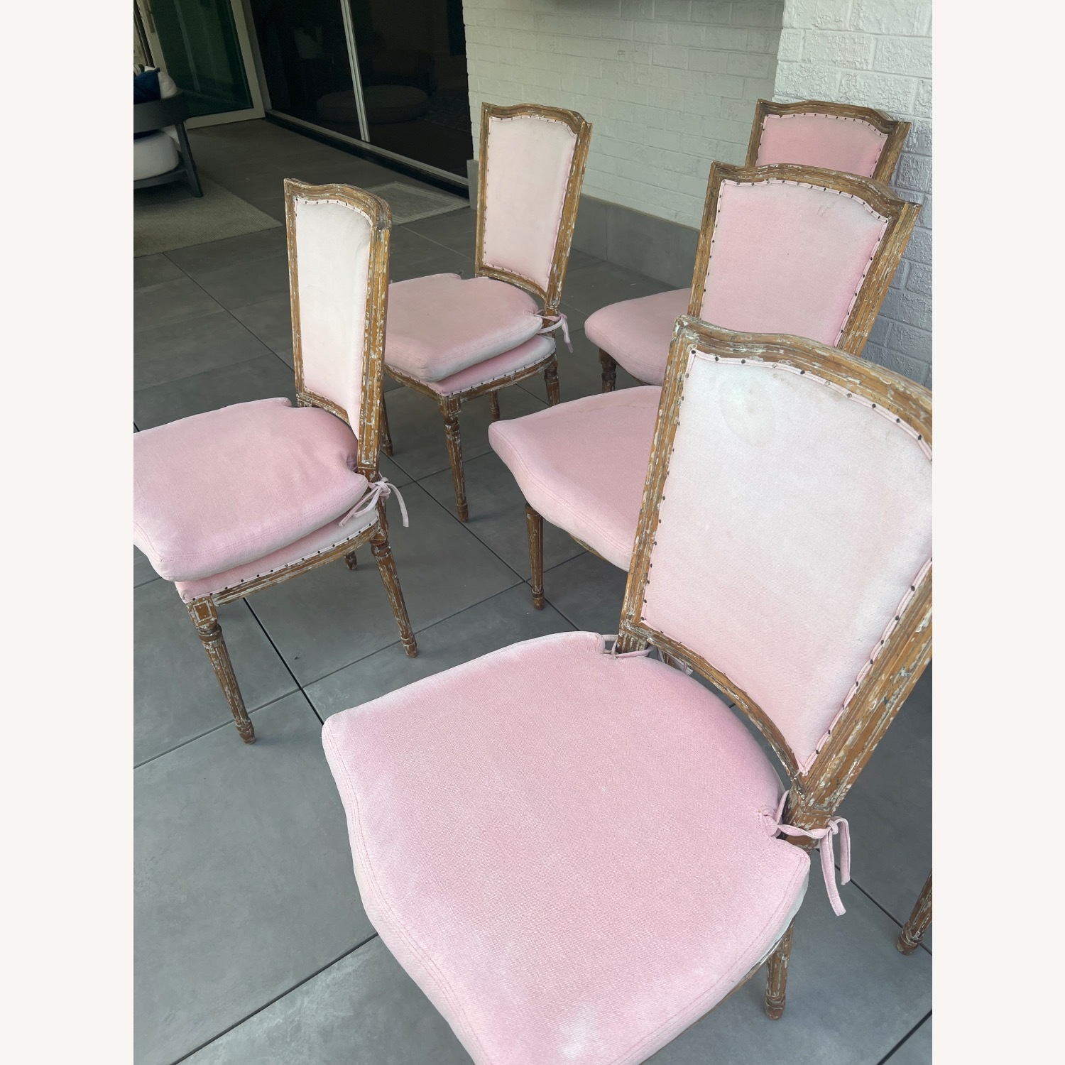French Distressed Shabby Chic Style Dining Chairs - image-6