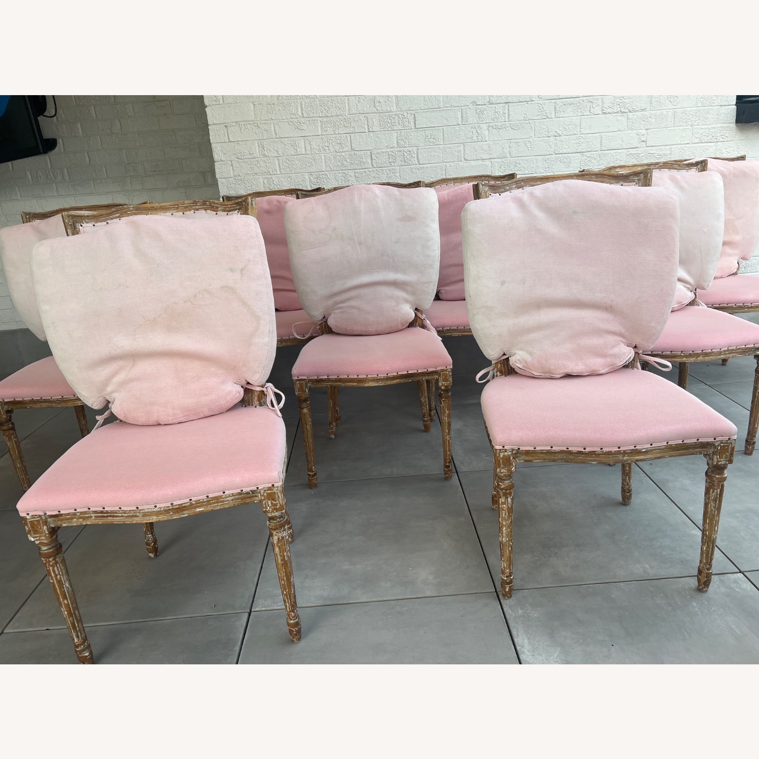 French Distressed Shabby Chic Style Dining Chairs - image-10