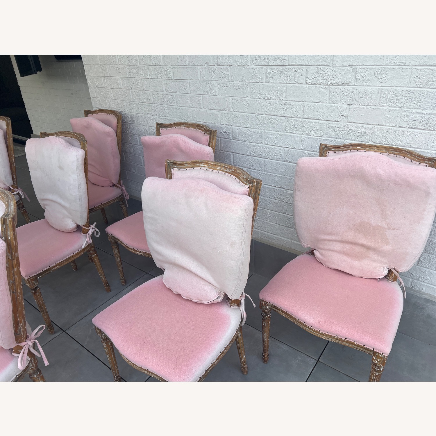 French Distressed Shabby Chic Style Dining Chairs - image-9