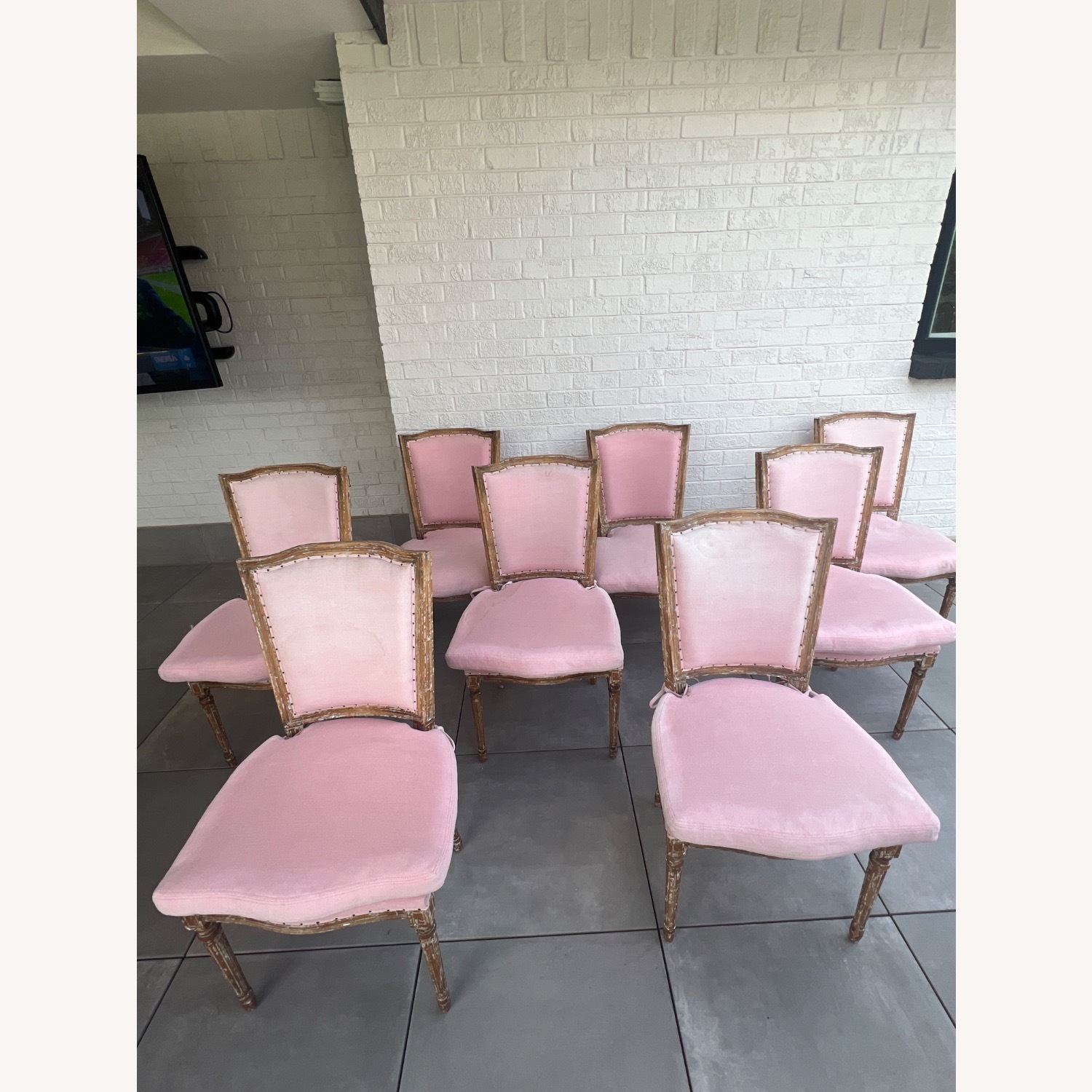 French Distressed Shabby Chic Style Dining Chairs - image-1