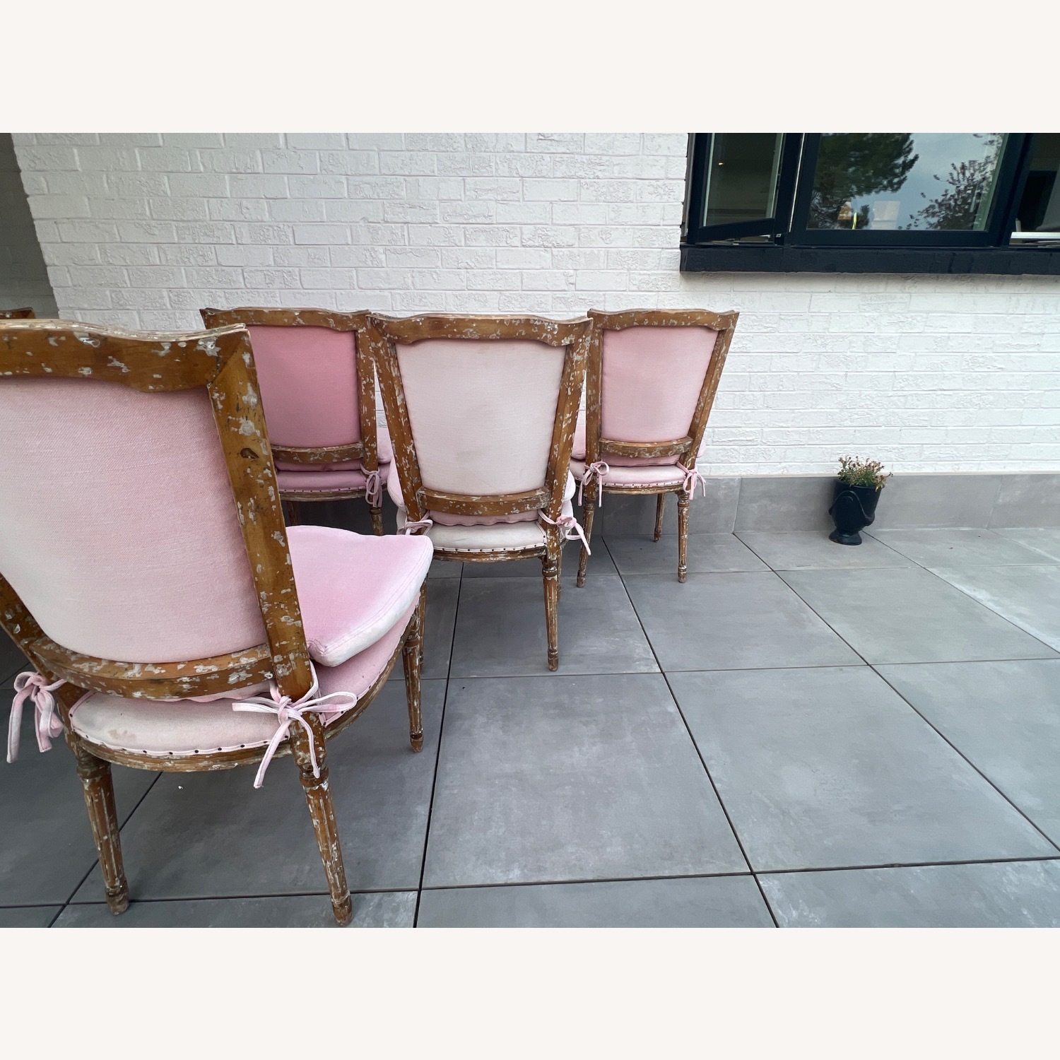 French Distressed Shabby Chic Style Dining Chairs - image-12