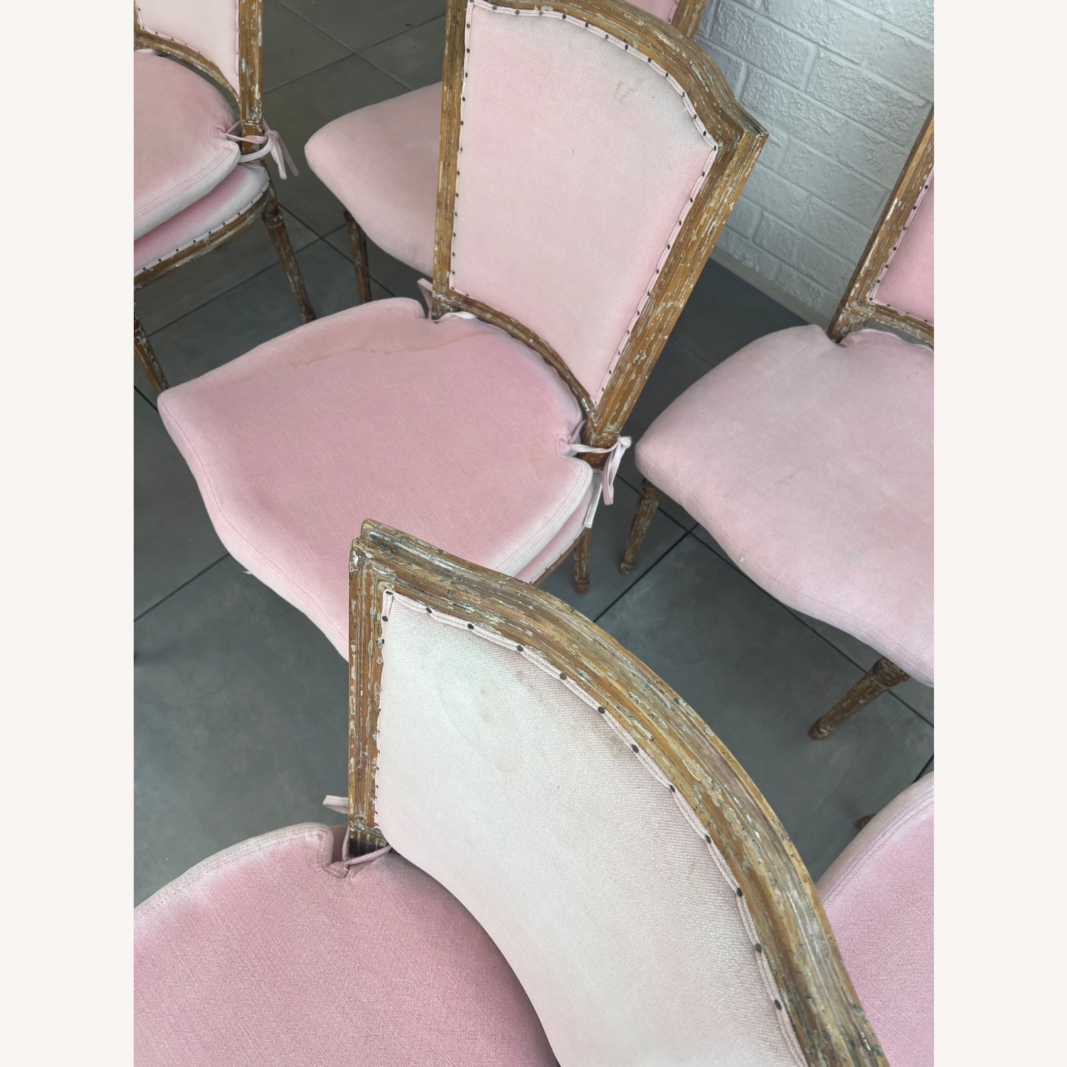 French Distressed Shabby Chic Style Dining Chairs - image-4