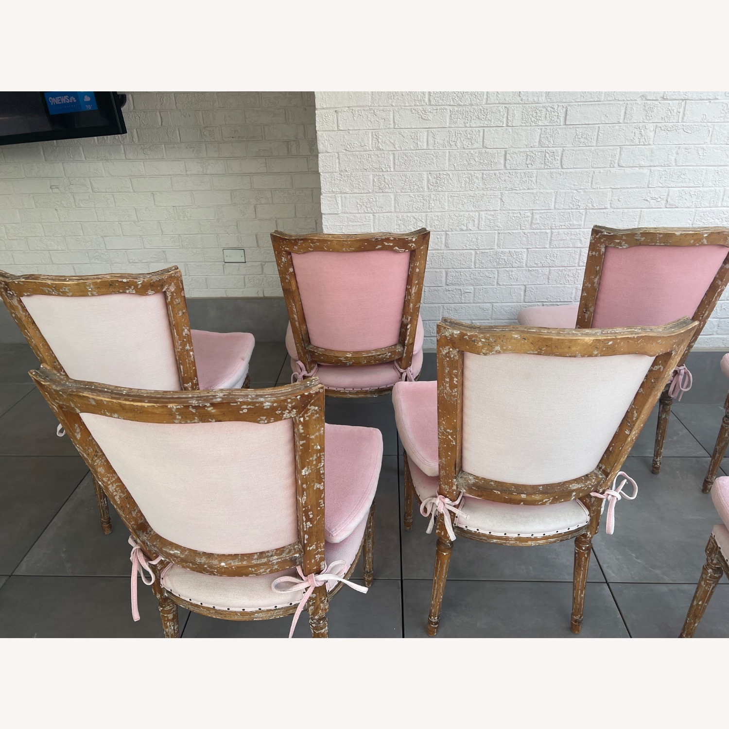 French Distressed Shabby Chic Style Dining Chairs - image-13
