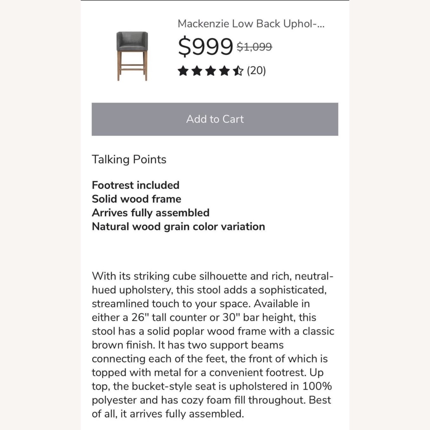 Dixit Grey Counter Stools - image-3