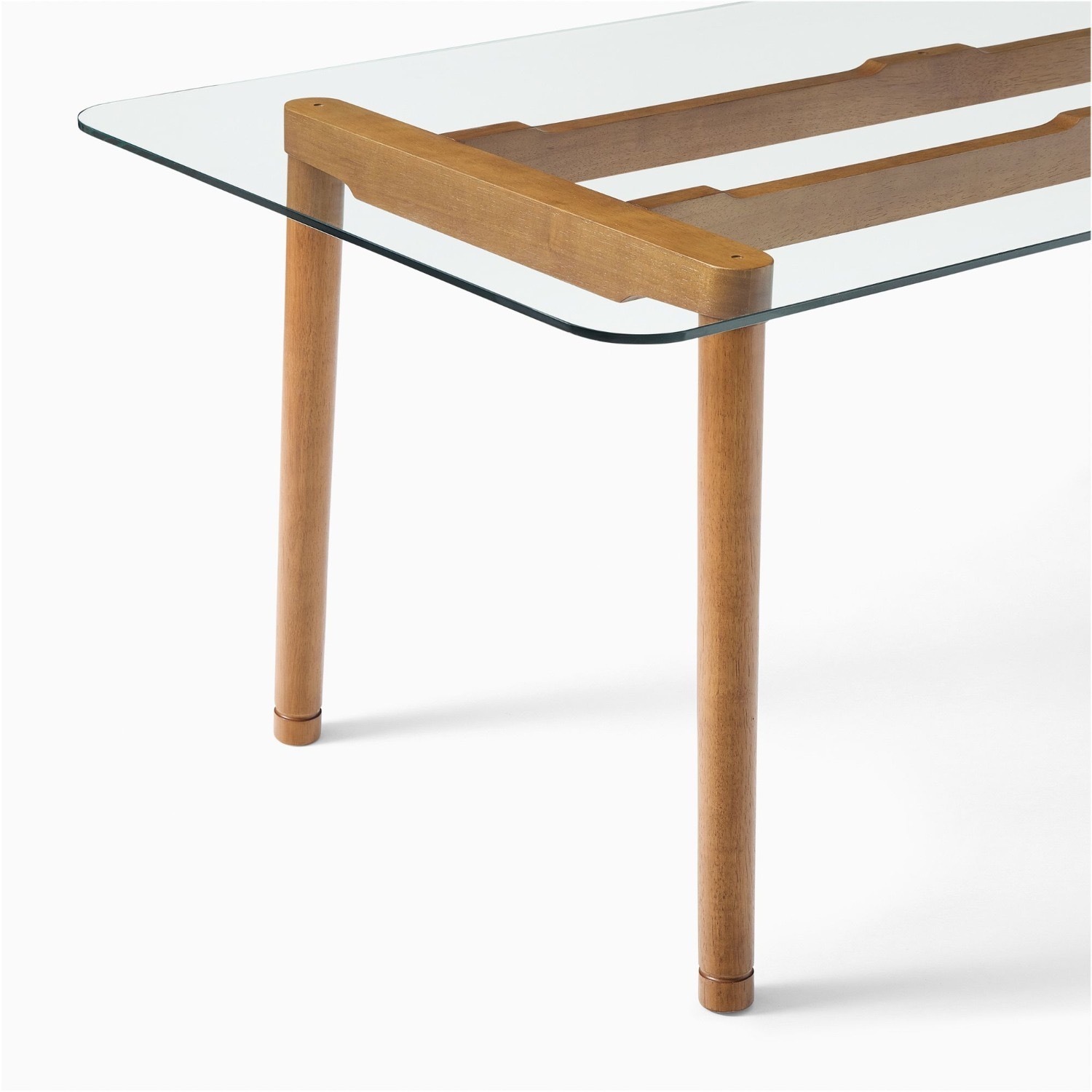 West Elm Larson 76" Dining Table Glass Blonde - image-2