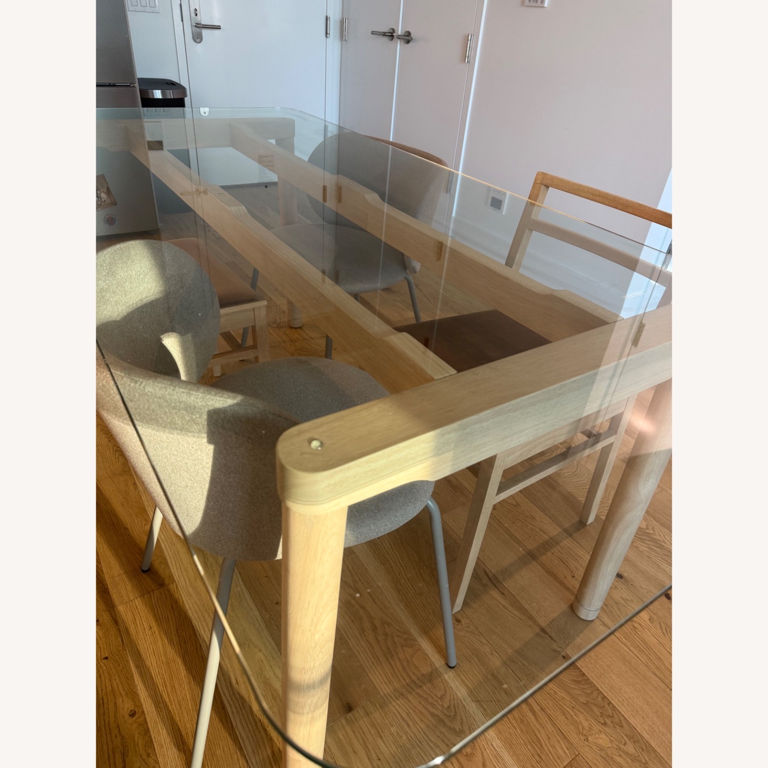 West Elm Larson 76" Dining Table Glass Blonde - image-4