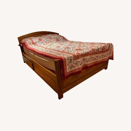 Used Solid Teak Storage Bed Full Size for sale on AptDeco