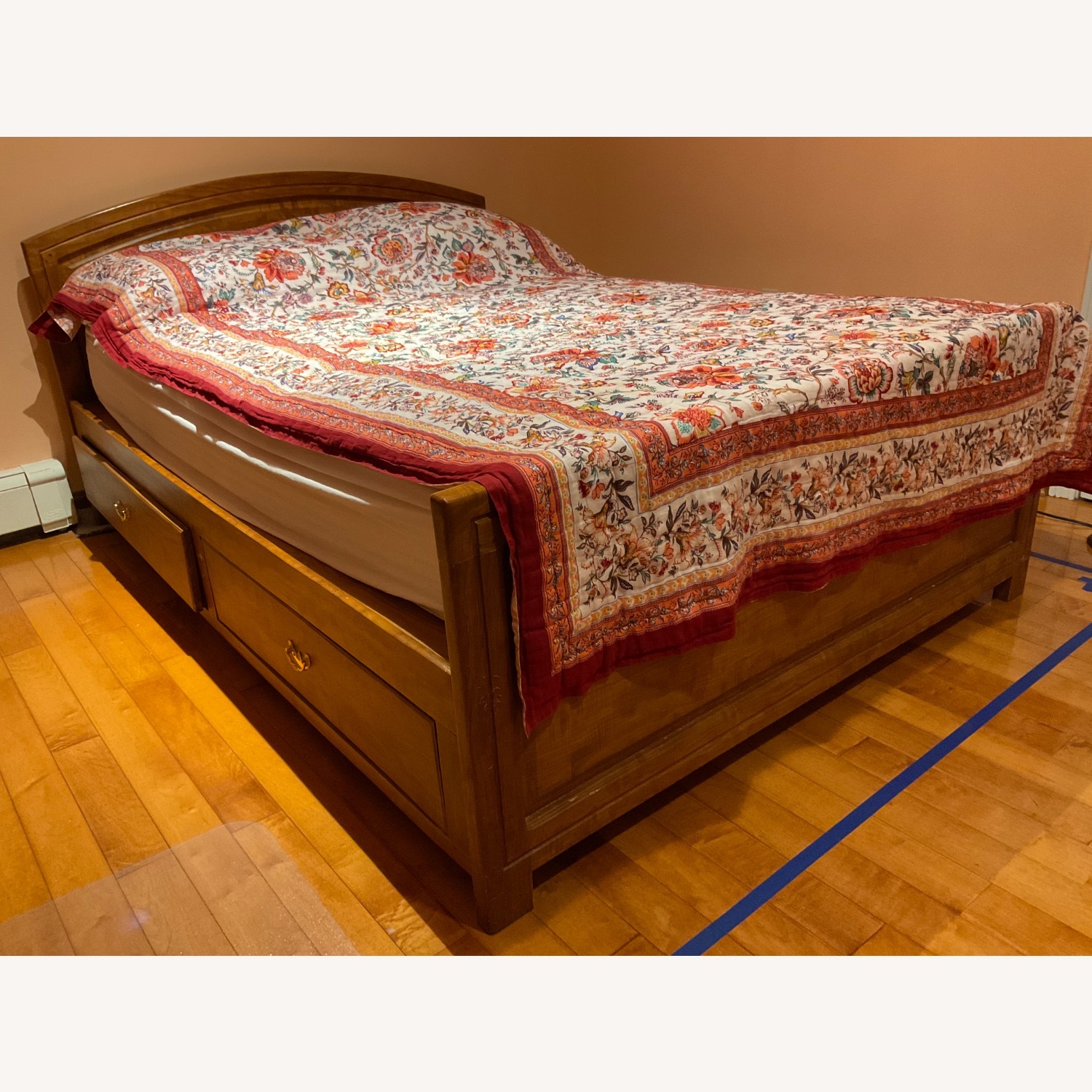 Solid Teak Storage Bed Full Size - image-2