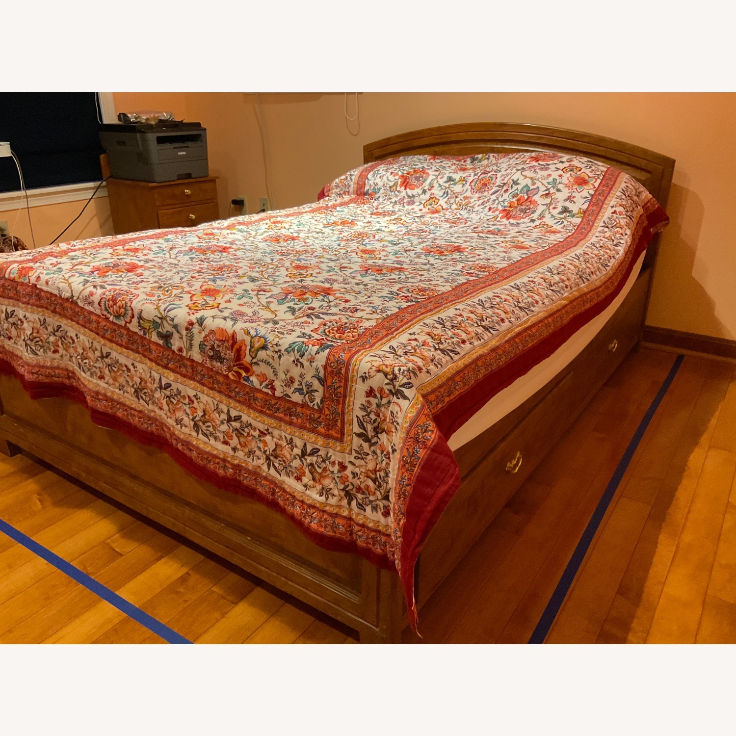 Solid Teak Storage Bed Full Size - image-3