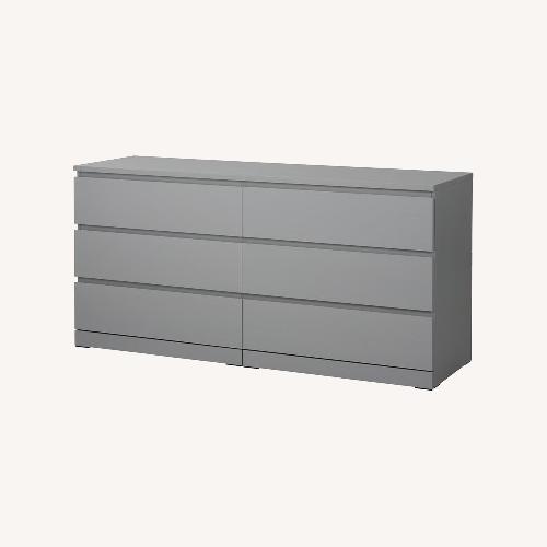 Used IKEA Malm Wood 6-Drawer Dresser Blue Gray for sale on AptDeco