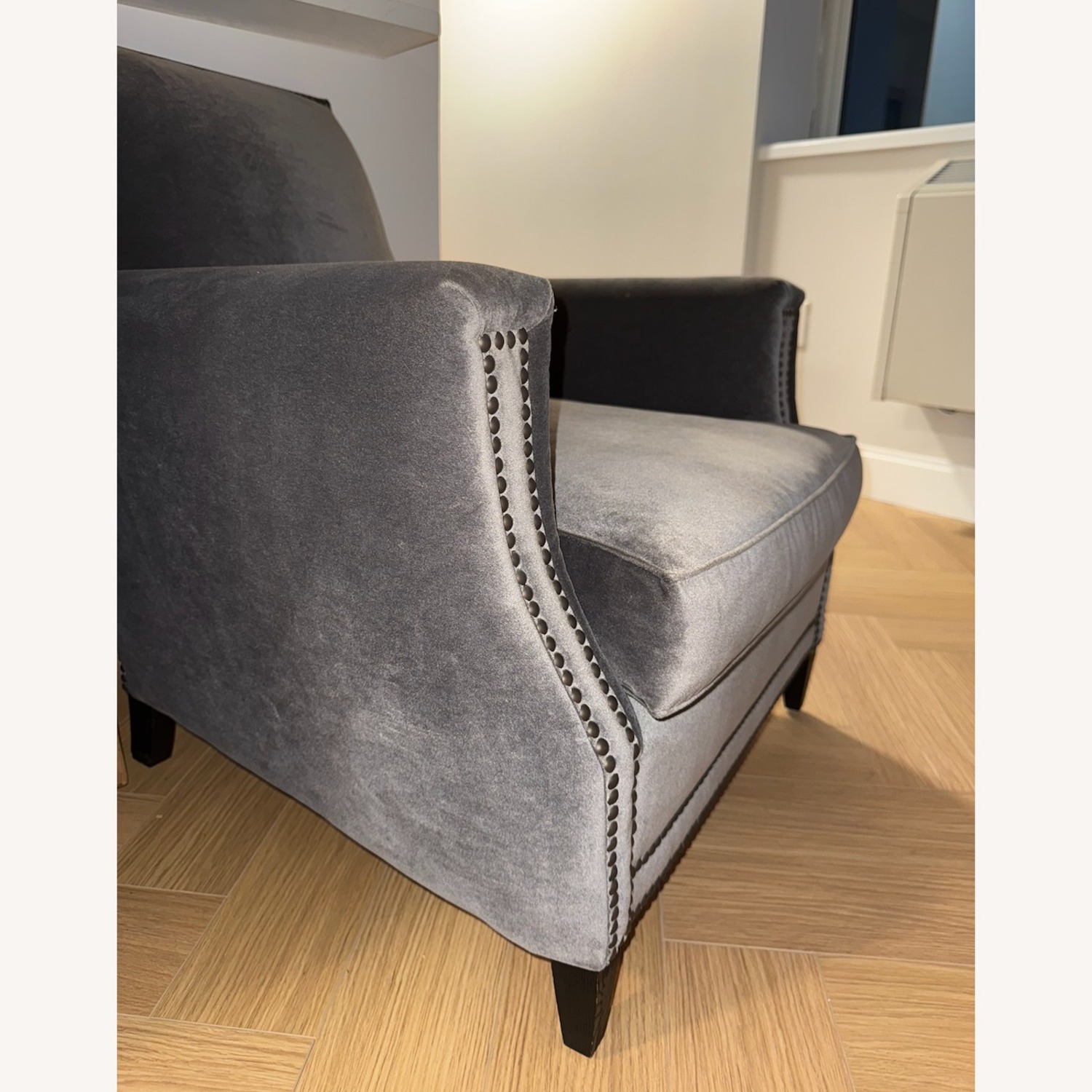 Restoration Hardware Marcel Club Chair Gray Velvet - image-8