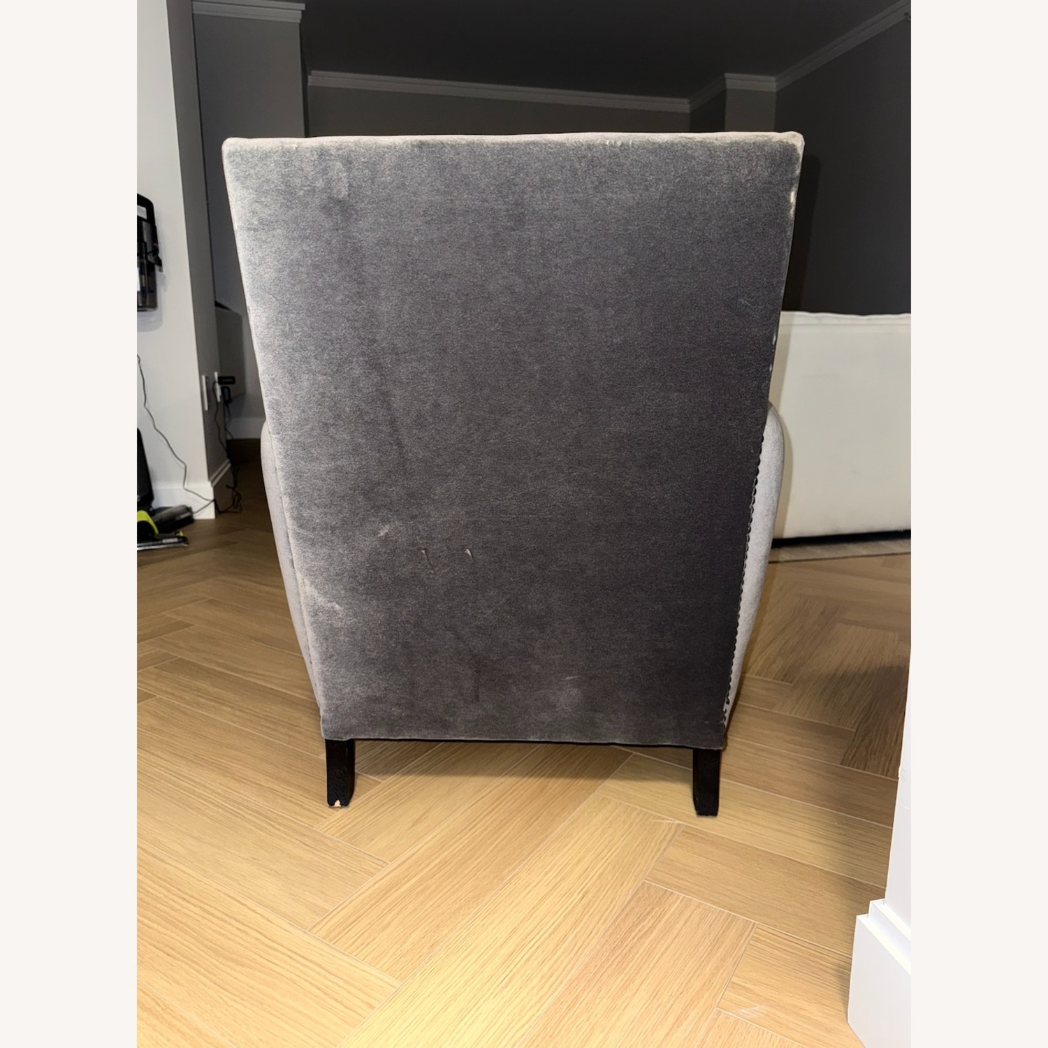 Restoration Hardware Marcel Club Chair Gray Velvet - image-4